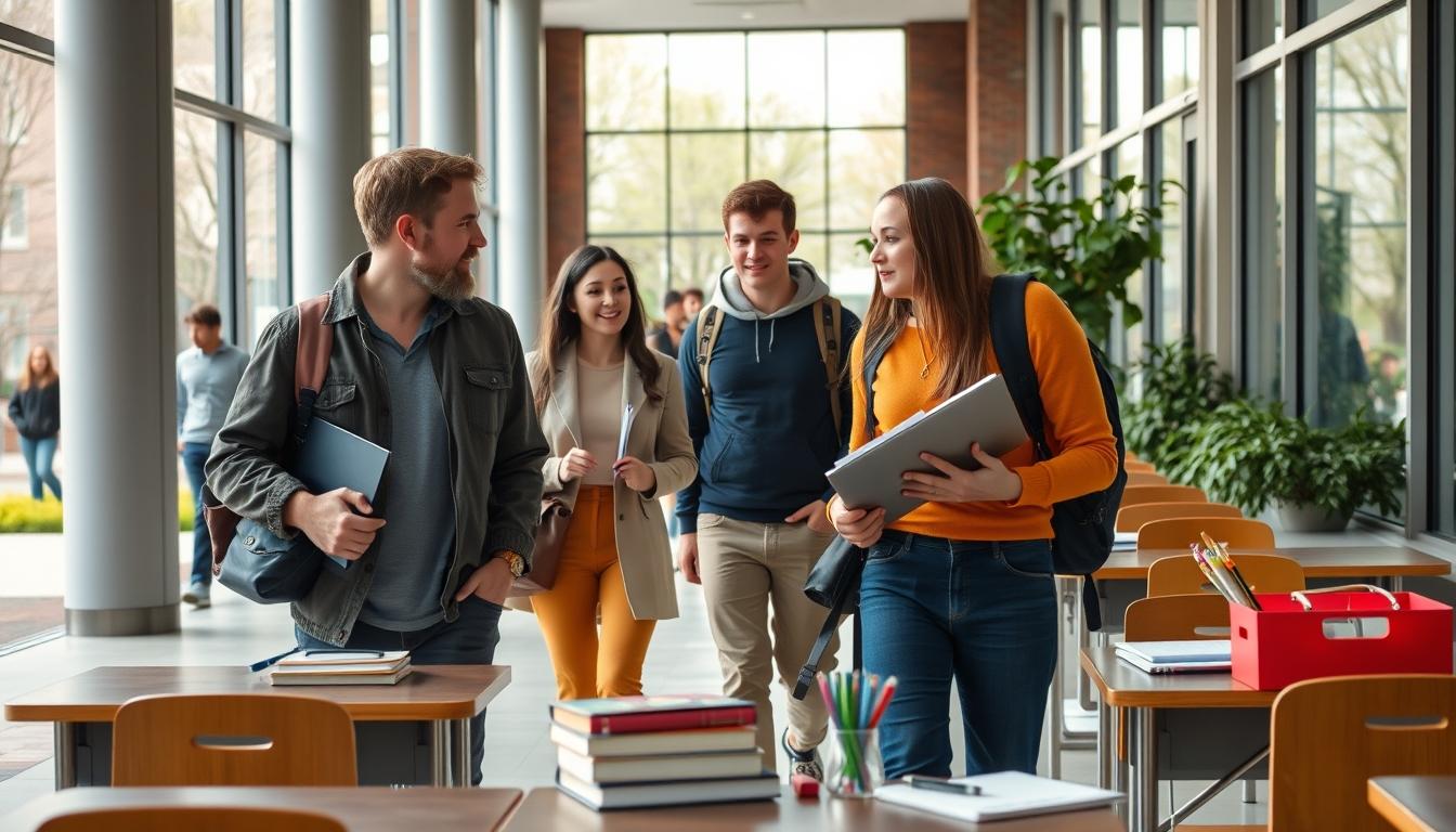 Student using learning strategies while studying